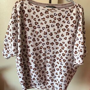 Ann Taylor Brown Leopard Print Sweatshirt
